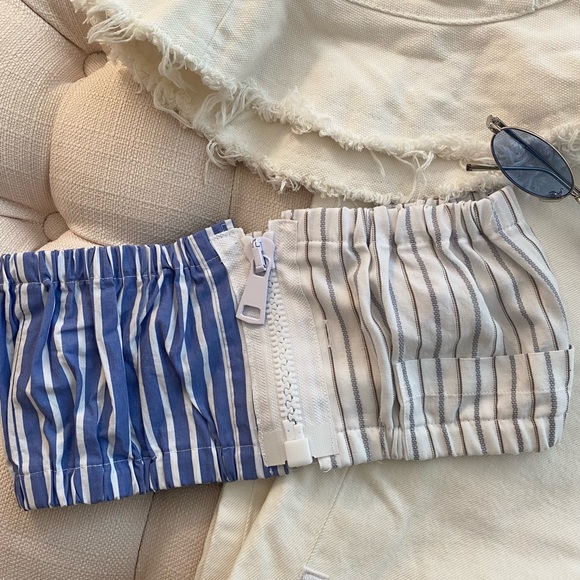 OS LF Zip-Front Cropped Bandeau - Picture 2 of 3